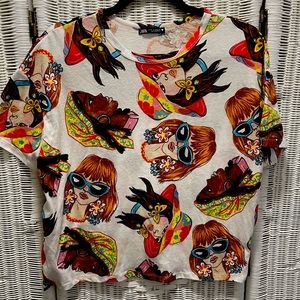 Zara Sisterhood Graphic Cropped Top. Size M